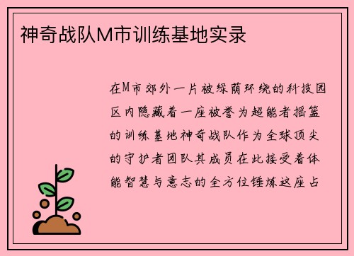 神奇战队M市训练基地实录